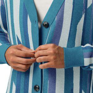 Unisex knitted cardigan with a mosaic design